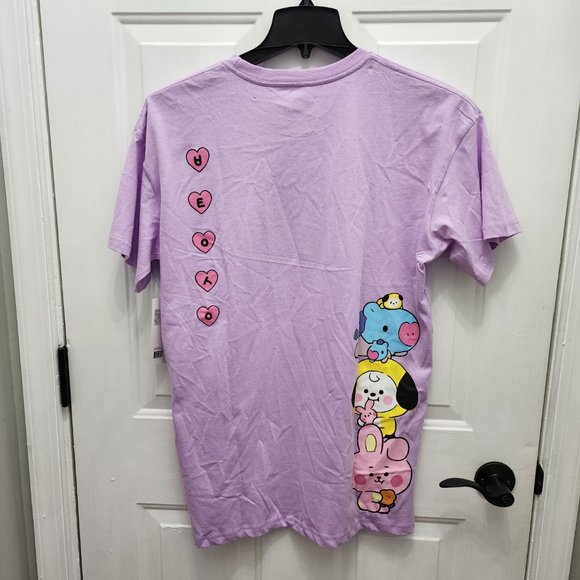 NWT BT21 Line Friends Light Purple Women’s Short Sleeve T-Shirt - Picture 2 of 9